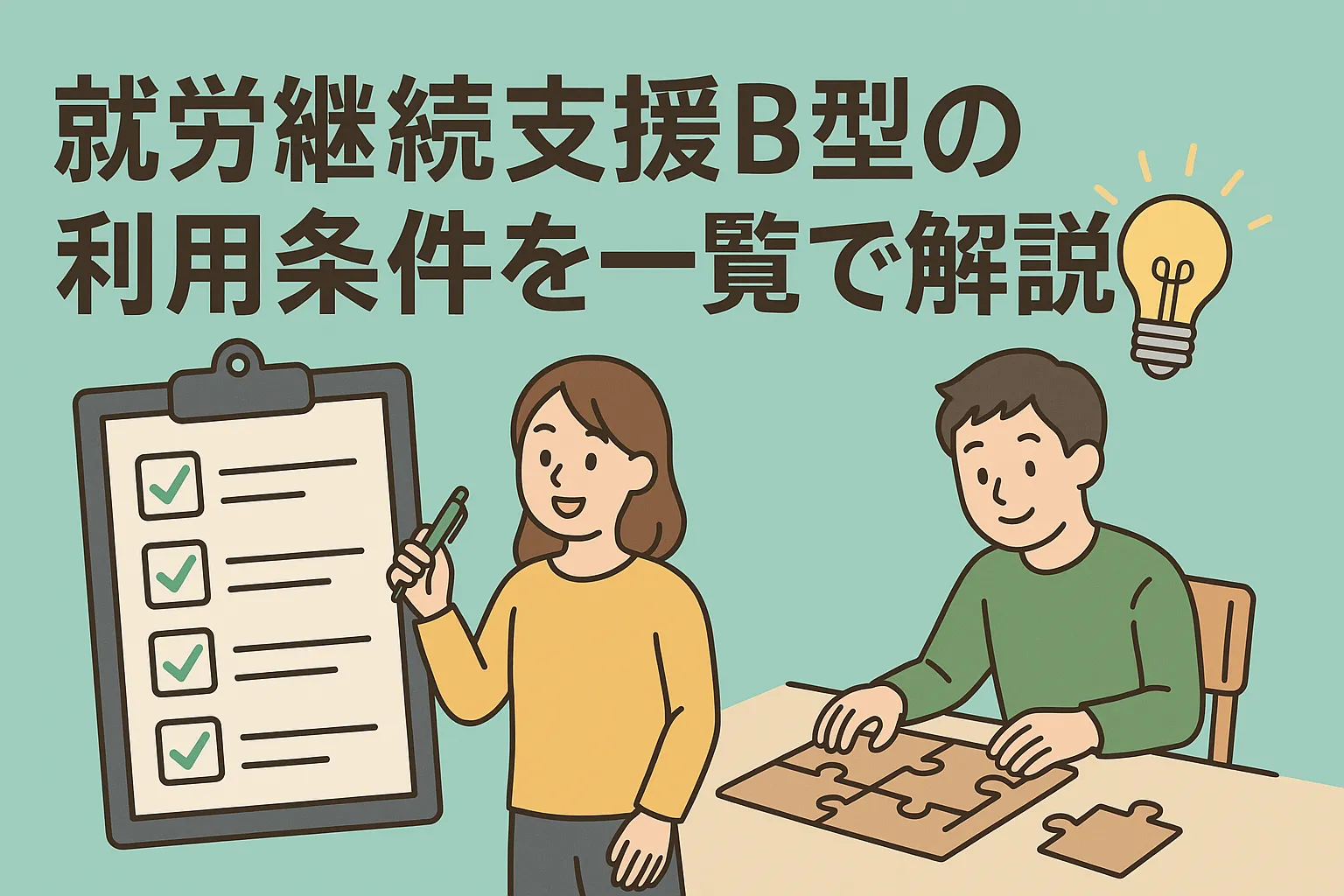 就労継続支援B型の利用条件を一覧で解説！精神障害や50歳以上就労経験なしの手続きも解説