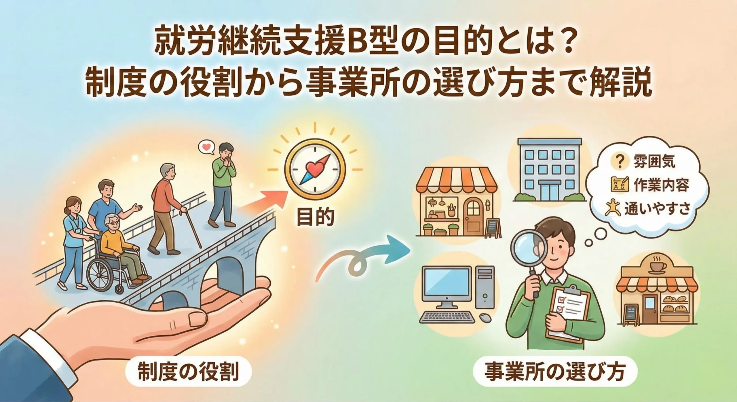 就労継続支援B型の目的とは？制度の役割から事業所の選び方まで解説