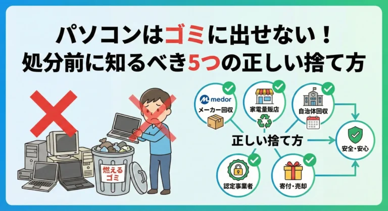 パソコンはゴミに出せない！処分前に知るべき5つの正しい捨て方