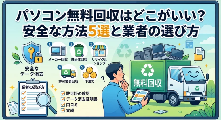 パソコン無料回収はどこがいい？安全な方法5選と業者の選び方