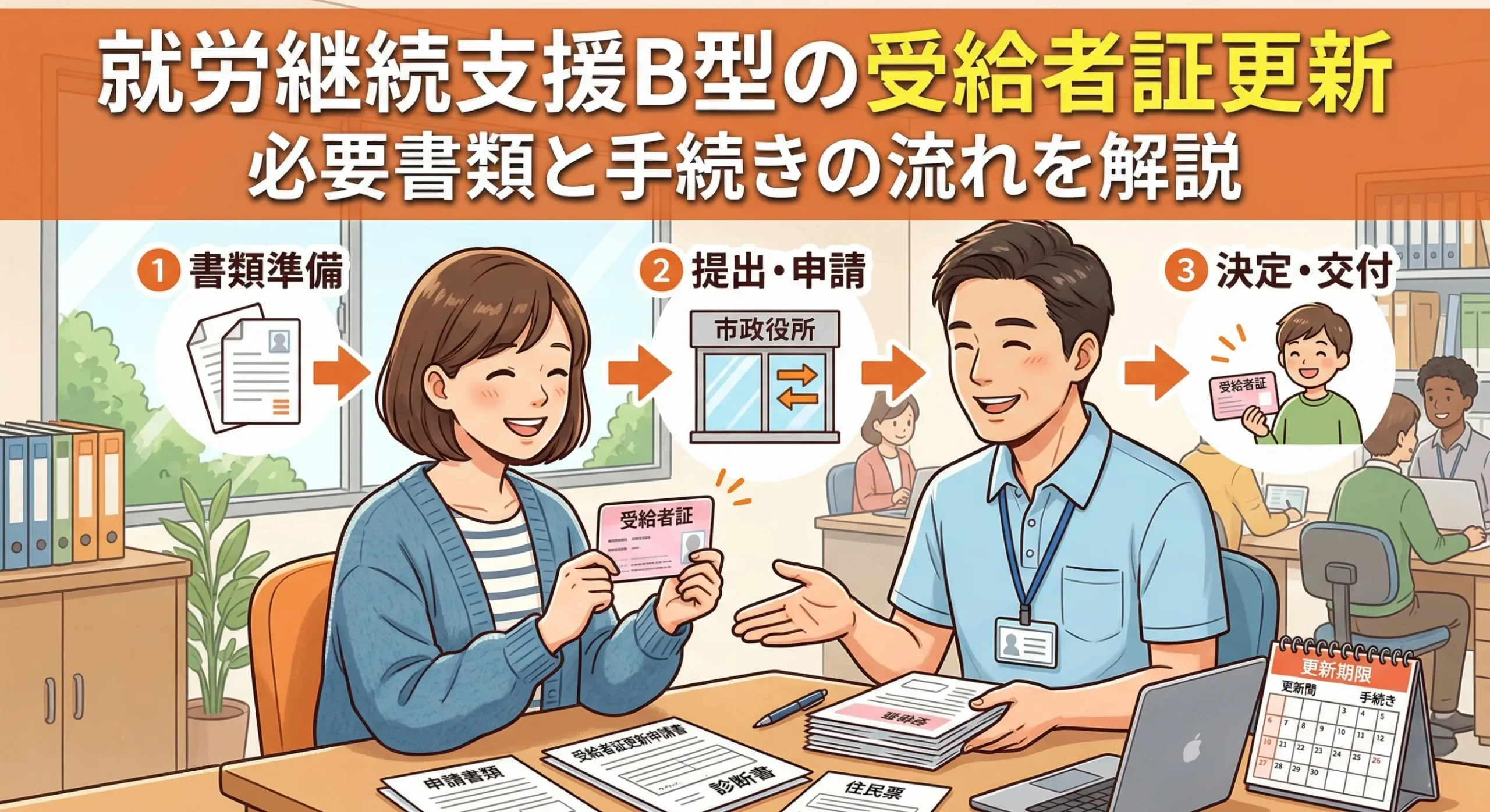 就労継続支援B型の必要書類一覧｜申請の流れと準備すべきもの