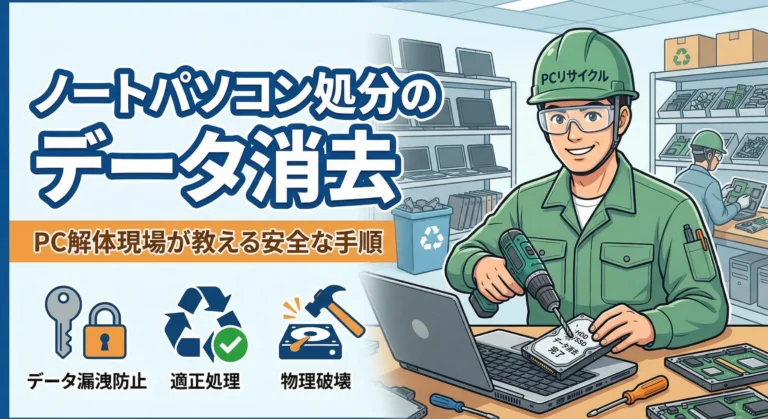 ノートパソコン処分のデータ消去｜PC解体現場が教える安全な手順