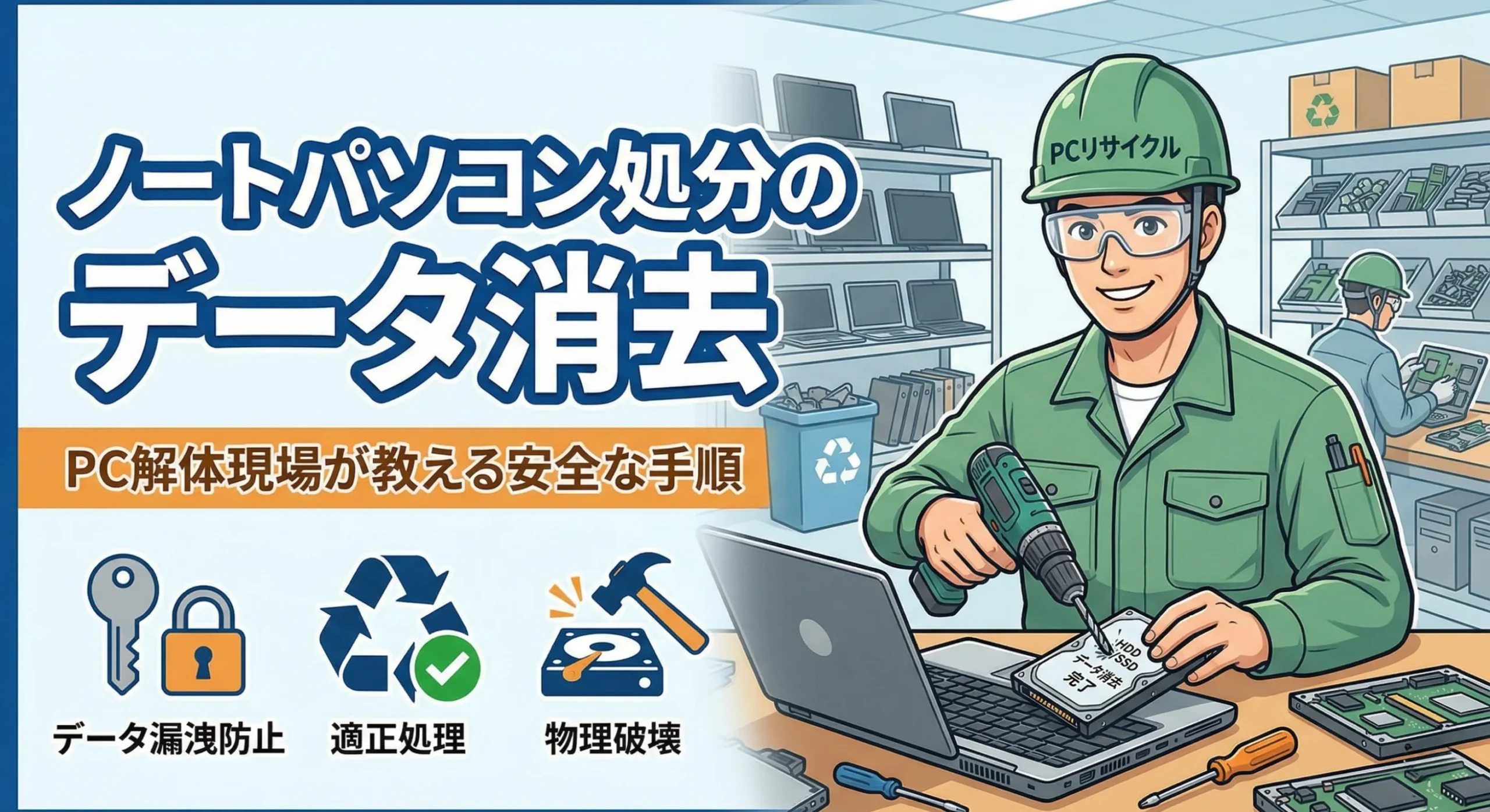 ノートパソコン処分のデータ消去｜PC解体現場が教える安全な手順
