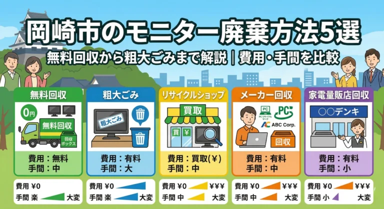 岡崎市のモニター廃棄方法5選｜無料回収から粗大ごみまで解説｜…