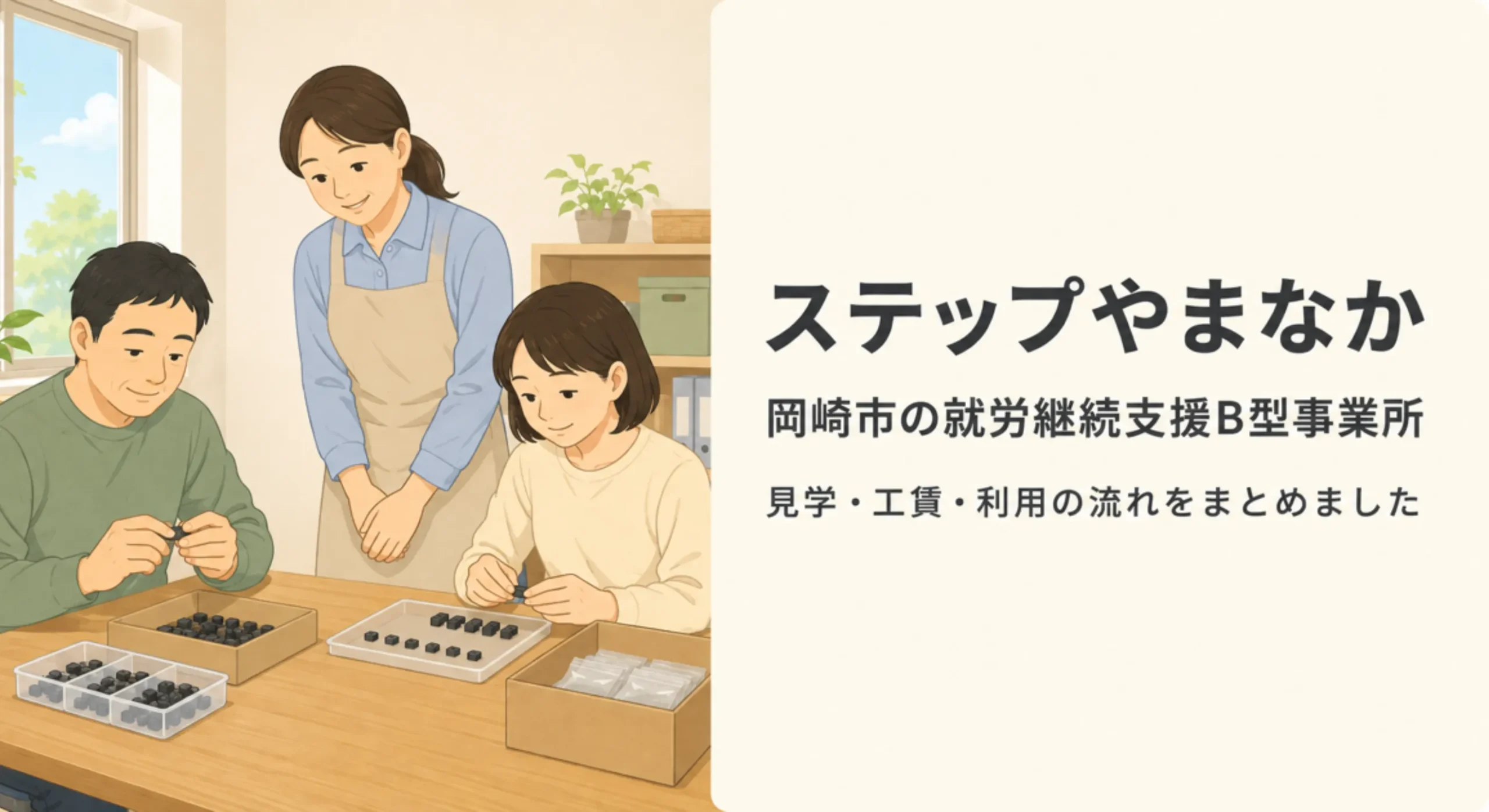 ステップやまなか（岡崎市）の工賃・利用時間・見学の流れを解説
